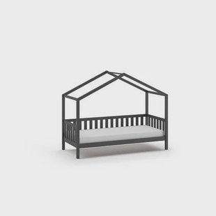 Vipack Dallas Huisbed met Hekje 90 x 200 cm - Antraciet