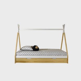 Vipack Tipi Eenpersoonsbed met Bedlade 90 x 200 cm - Naturel Wit