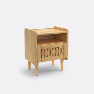 Vintage massief grenen nachtkastje, Malaya