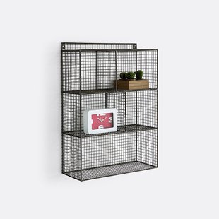 Wandrek in metaal om op te hangen, 5 opbergvakken, Areglo