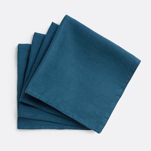 Set van 4 servetten van gewassen linnen Victorine