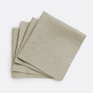 Set van 4 servetten van gewassen linnen Victorine