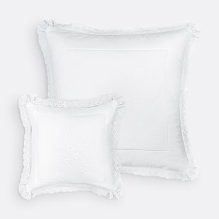 Geborduurde kussenhoes in katoen met volant, Oyena