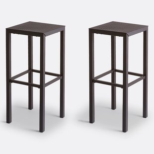 Set van 2 barkrukken in geperforeerd staal metaal, Choe