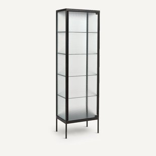 Vitrinekast in stalen metaal en glas Mambo