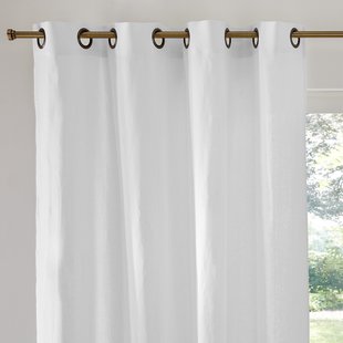 Gordijn in gewassen linnen met oogjes Onega