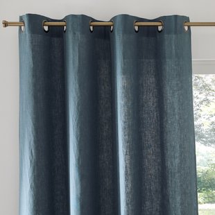 Gordijn in gewassen linnen met oogjes Onega