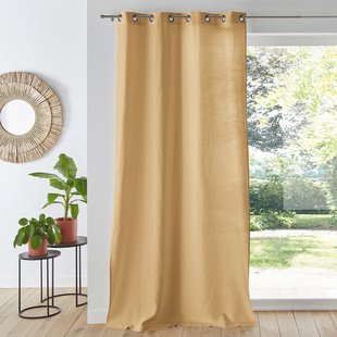 Gordijn in gewassen linnen met oogjes Onega