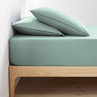 Effen hoeslaken in gewassen katoen, omslag 30 cm, Scenario