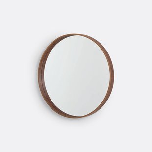 Ronde spiegel met notenhoutfineerØ60 cm, Alaria