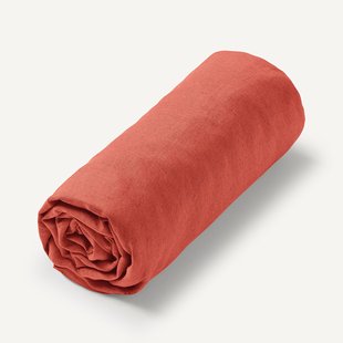 Hoeslaken in gewassen linnen, Elina voor dikke matras