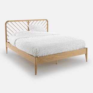 Bed met massief eiken basis en Anda eiken fineer