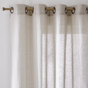 Glasgordijn in linnen met oogjes, Onega