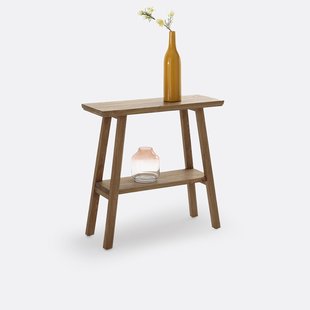 Wandtafel met dubbel tafelblad in massief iepenhout Asayo