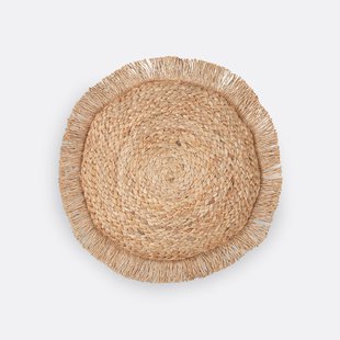 Rond kussen in jute, Ceylan