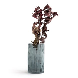 Rechte vaas in glas met groeven H22,5 cm, Afa