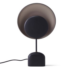 Tafellamp in zwart en mokka metaal, Naton