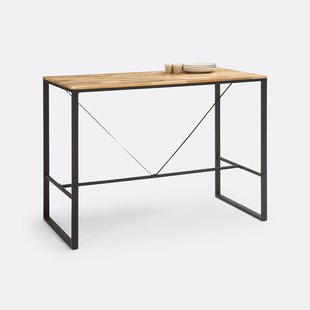 Hoge bartafel, 4-6 personen, eik/staal, Hiba