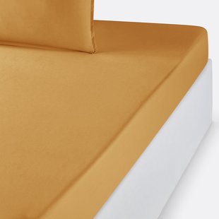 Effen hoeslaken in biologisch perkalkatoen