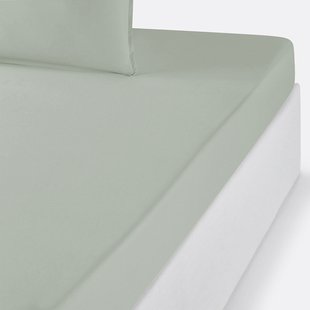 Effen hoeslaken in biologisch perkalkatoen