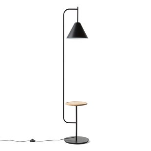 Staande lamp met metalen en eiken plank Mugli
