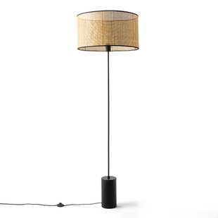 Vloerlamp in metaal en rotan, Cara