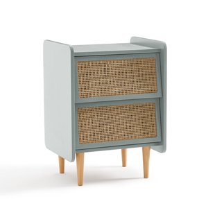 Nachtkastje van riet met 2 laden, Kaya