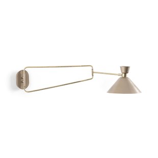 Scharnierende wandlamp in verouderde messing, Zoticus