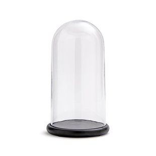 Stolp in glas met zwarte sokkel, Campa