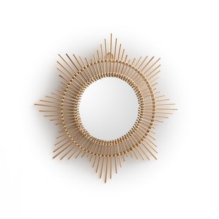 Bolle spiegel in rotan zonvormigø45 Nogu