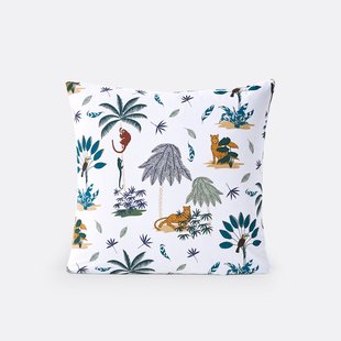 Kussensloop in biologisch katoen, Petite Jungle