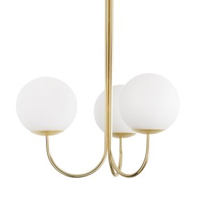 Hanglamp in messing en opaline glas, Moricio