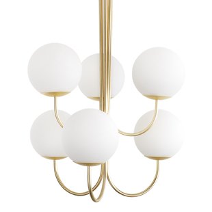 Hanglamp in messing en opaline glas, Moricio