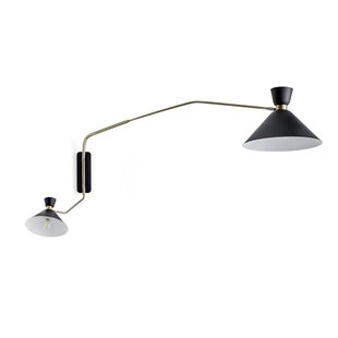 Dubbele wandlamp XL verouderde messing, Zoticus