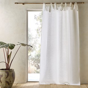 Linnen gordijn met strikken Colin