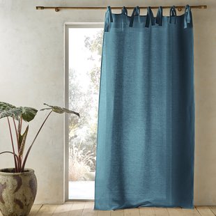 Linnen gordijn met strikken Colin