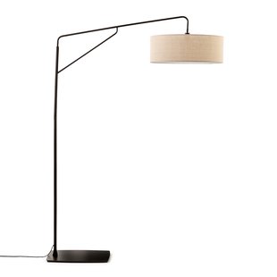 Boogvormige staande lamp in metaal ijzer en linnen, Cinqua