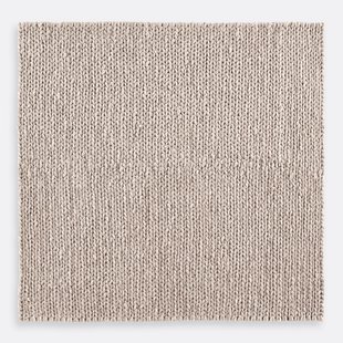 Vierkant wollen vloerkleed met tricot effect, Diano