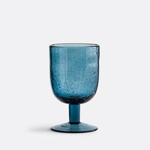 Set van 6 glazen op voet in bubbelglas, Faraji