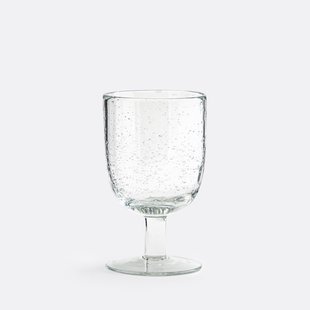 Set van 6 glazen op voet in bubbelglas, Faraji