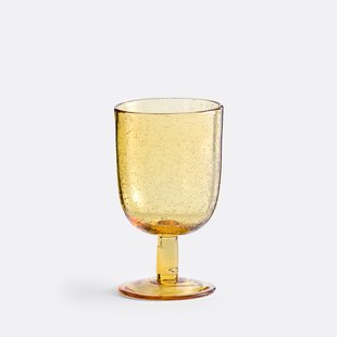 Set van 6 glazen op voet in bubbelglas, Faraji