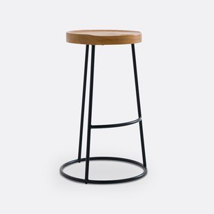 Barkruk in iepenhout H66 cm, Iska