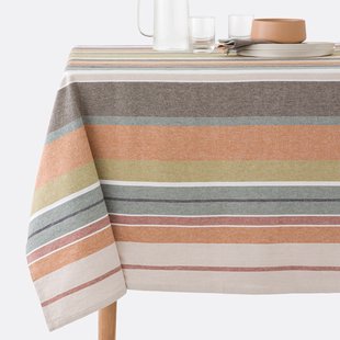 Tafelkleed met strepen van gewassen geweven katoen Antika