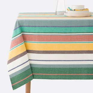 Tafelkleed met strepen van gewassen geweven katoen Antika