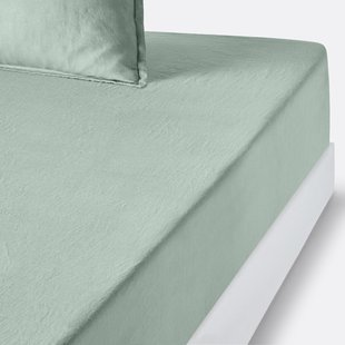 Hoeslaken in gewassen linnen, omslag 35 cm, Linot