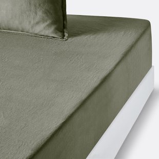 Hoeslaken in gewassen linnen, omslag 35 cm, Linot