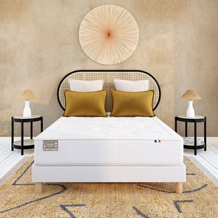 Beklede boxspring met 18 flexibele latten - 3 zones