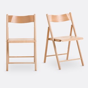 Set van 2 klapstoelen van beukenhout en gefineerd hout, Panni