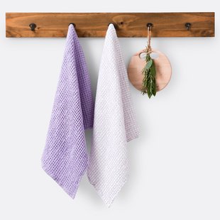 Set van 2 theedoeken in dik katoen met reliëf, Albi