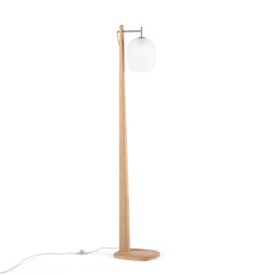 Vloerlamp in eik, metaal en mat glas, Navida